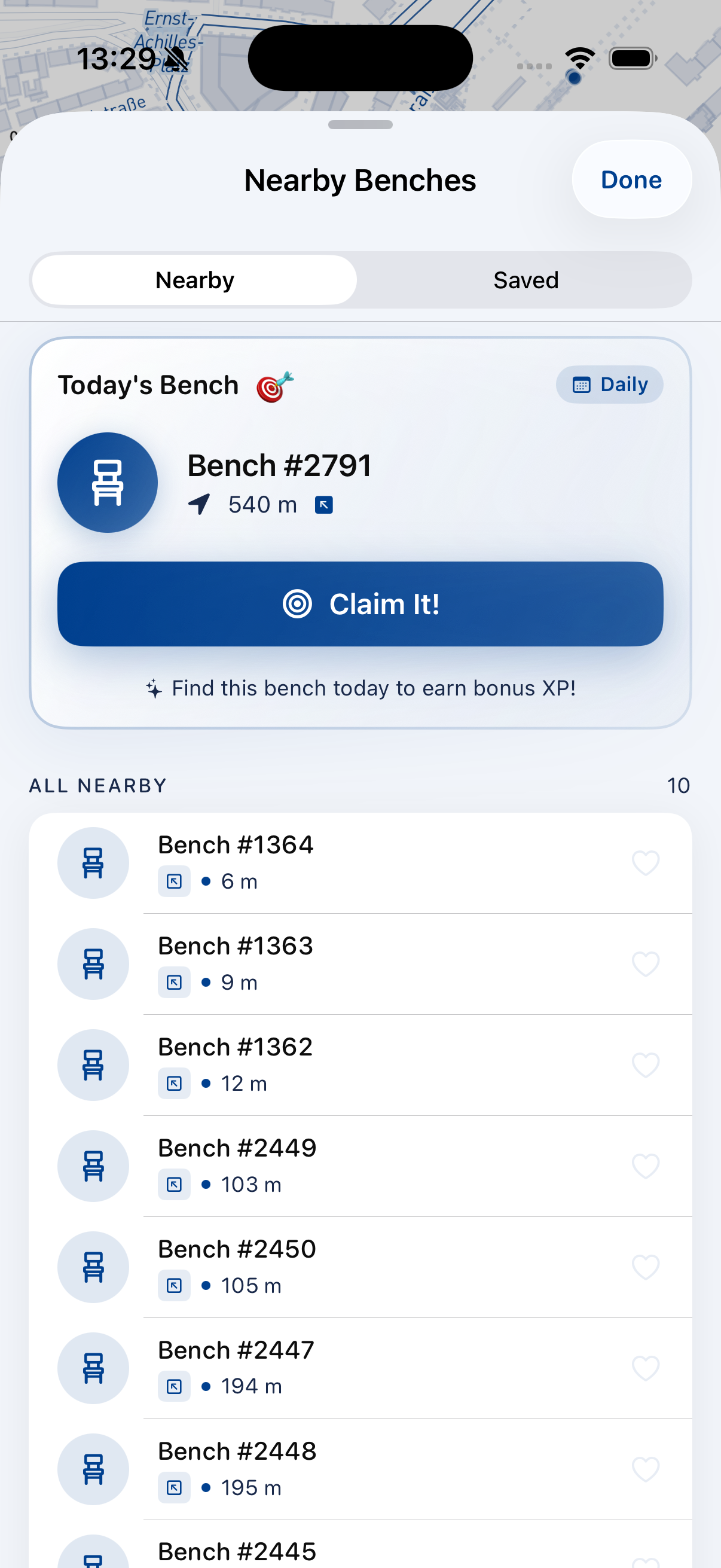bench app screen 2
